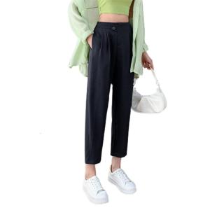 Quần dài đến mắt cá chân Giữa eo hip quần Bộ vest ôm vừa vặn Phụ nữ mùa hè thời trang thanh thiếu niên quần giản dị Xu Hướng Phù hợp với quần