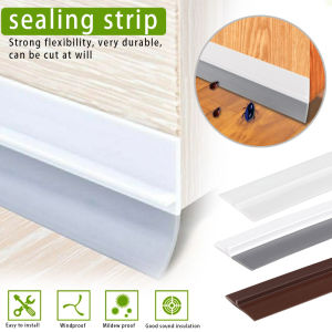 Rubber Seal Strip Door Strip Bottom Sealing Sticker Adhesive Anti-Collision for Doors Window 1 Meter