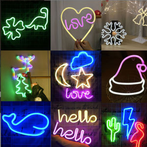 Baru Lampu Neon sign tulisan Hello Love Home Bibir dll