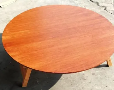 Meja Lesehan Bulat Ukuran Custom Diameter 80 cm tinggi 35 cm