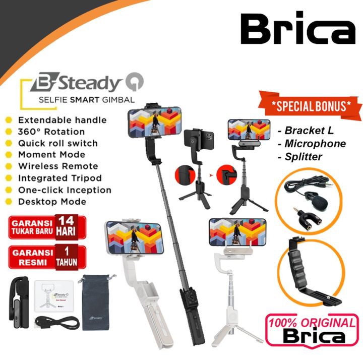 Brica B-Steady Q Selfie Smart Gimbal Stabilizer Smartphone - BSteady Q ...