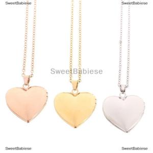 [COD] SweetBabiese Mặt dây chuyền mề đay trái tim tình yêu cho Nam Nữ Vòng cổ hình ảnh Khung ảnh có thể mở được