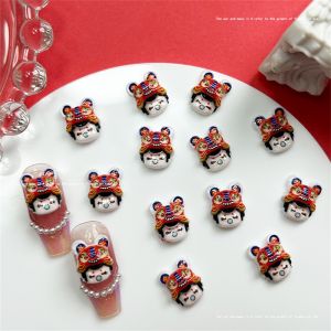 Lorzi 20PCS Nail Jewelry 3D Chinese Style Cute Cartoon Lion Dance Nail Art Decoration Not Easy To Fall Off Non-deformation Nail Diamond Jewelry