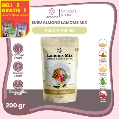 [BELI 2 GRATIS 1] Susu Almond Lamoms Mix Rasa Vanilla - 200gr