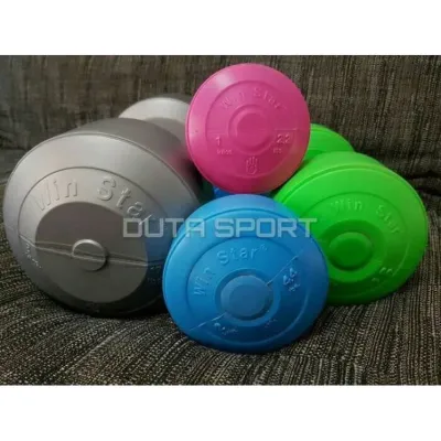 ISI 2PCS - dumble / barbel plastik / dumbell 1kg 1kg win star warna