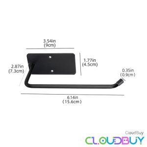 C.B.【Ready in Stock】 Toilet Paper Rack Towel Holder Kitchen Self-adhesive Hook Multifunctional Storage Rack 1Pc