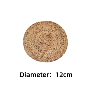 MINIFELE 262 Non-Slip Handwoven Rattan Placemats Heat Resistant Round Natural Woven Table Mats Straw Braided Pot Mat Dining Table