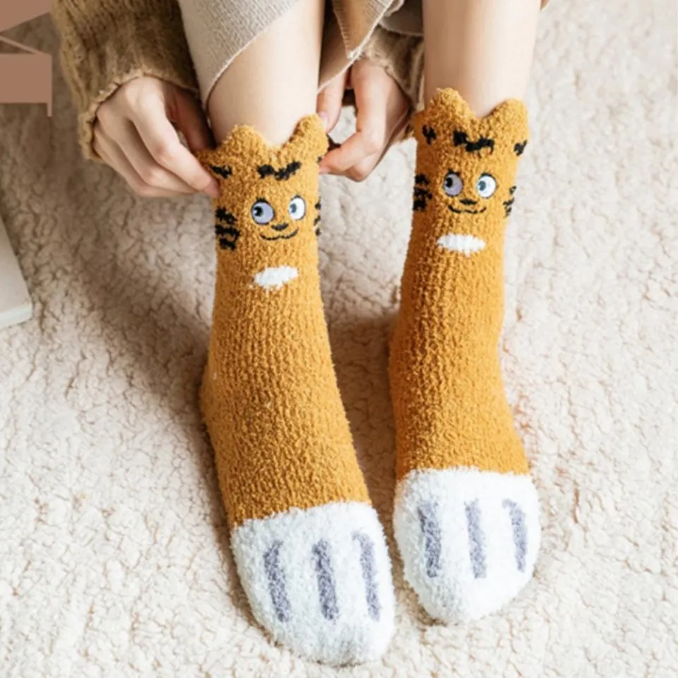 Fluffy Bed Socks Cute Warm Soft Slipper Socks Fleece Thick Fleece