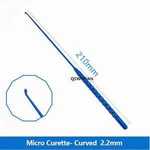 QSWTITAN Micro Nerve pull Hook Titanium Micro Spatula Dissectors Micro Curette 21cm Vessel Hook