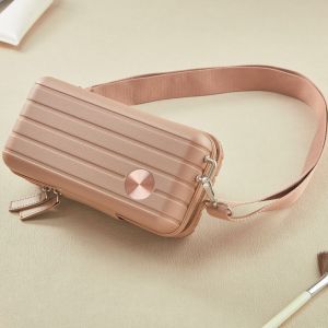 COOLSOO Adjustable Shoulder Strap Hard-Shell Crossbody Bag Waterproof Large Capacity Postman Bag Casual Portable Travel Cosmetics Bag Women