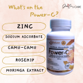 Power C- Sodium Ascorbate Vitamin C With Zinc  Non Acidic Vitamin C 100 Capsule/Bottle. 