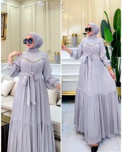 (COD) Sonnya Dress Matt Ceruty Babydoll Apk Payet Size XL Gamis Terbaru 2023 Viral Trendy Kekinian