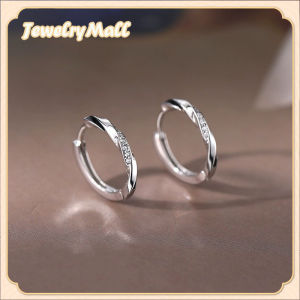 silver original italy 925 möbius zirconia hoop earrings for women gift