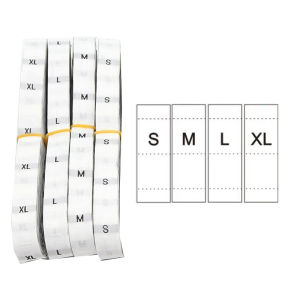2000pcs Clothing Size Label Woven Washable Label S/M/L/XL 4ROLLS 500pcs/Roll white or black woven for clothing
