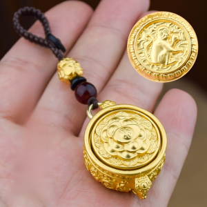 Key Ring Rotatable Pendant 12 Zodiac Signs Cornucopia Of Fortune Good Luck Cinnabar Key Chain Bring In Wealth And Treasure Gift Brass