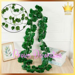 Daun Garlan Rambat Juntai Satuan S (220 Cm) / L (240 Cm)- Hiasan Dekorasi Gantung Artificial/Daun Palsu Hiasan Cafe Murah Import Anggur /Srigading/Sirih