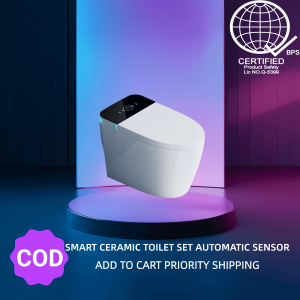 Lntelligent Ceramic Toilet Bowl Set Full Set Resistant High Pressure Dual Flush Toilet Bathroom Auto Sense Water Closet