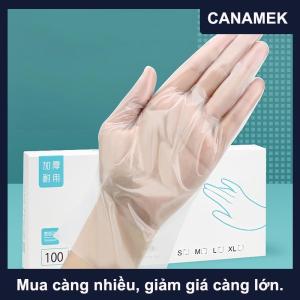 【CANAMEK】 50 100Pcs Cao Su Miễn Phí Găng Tay TPE Găng Tay Dùng Một Lần Trong Suốt Không Trượt Axit Làm Việc An Toàn Thực Phẩm Cấp Hộ Gia Đình Làm Sạch Găng Tay