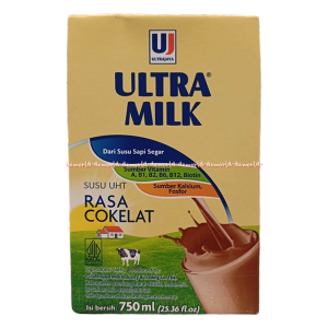 Ultrajaya Ultra Milk 750ml Rasa Cokelat Susu UHT Siap Minum Susu Sapi Segar Coklat Stroberi Mengandung Banyak Vitamin