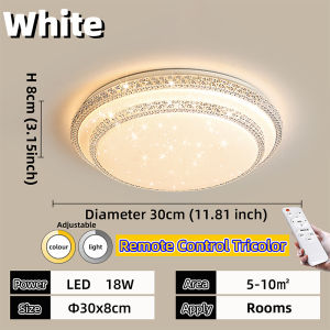 Modern Design LED Ceiling Light Tricolor Dimmable Balcony Simple Childrens Room Bedroom Ceiling Indoor Home Light