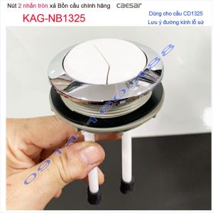 Nút nhấn bồn cầu Caesar KAG-NB1325 hình tròn lỗ sứ 57mm (5.7cm) Ấn xả 2 nhấn xí bệt CD1325 nhấn mạ chrome sử dụng tốt
