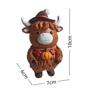 AU New Christmas-themed adorable Highland cow figurines – perfect as home decor or gifts for Halloween and other festive occasions