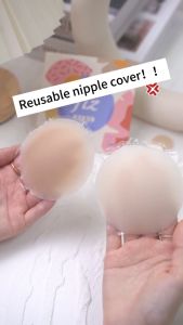 AMKadoReusable Self Adhesive Women Nipple Cover Sticker Invisible Nubra Dinner Bra Waterproof Anti Slip Breathable Pasties Sticker Anti-slip Bernafas Sesuai Majlis Kahwin Party Ringan selesa迷你小乳贴 LL
