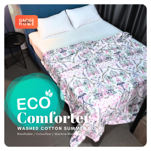 Eco-Friendly Quilted Cotton Comforter - Breathable Machine Washable Non-Stuffy Bedding Gaoge KIVIK