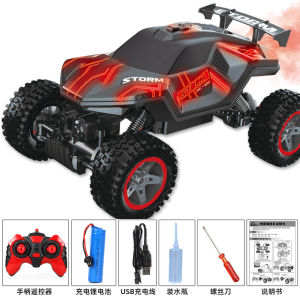 Kereta Kawalan Jauh Off-Road Remote Control Car 4WD Rechargeable 2.4Ghz Off Road Climbing Car with Spray Water Mist Function LED Light