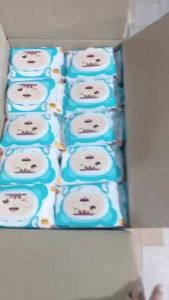 Thùng 10 gói khăn ướt Gấu Baby gói tokhổ 17x22 vải bi dày dặnkhăn ướt không mùi Baby luck 400gram