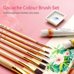Art Paint Brush Set/6 Pieces of Brushes/Painting Palette/ Watercolor/Gouache Art Supply