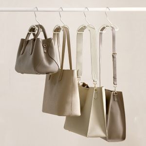 LIANG พลาสติก ที่แขวนกระเป๋าถือแบบโค้ง นำกลับมาใช้ใหม่ได้ วางซ้อนกันได้ ชั้นวางผ้าพันคอ หลายฟังก์ชัน ประหยัดพื้นที่ ที่จัดระเบียบกระเป๋าถือ สำหรับบ้าน