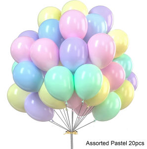Pastel Balloons Party Decorations Ideas Quality Thick Macaroon Latex Balloons For 1st Birthday Party Wedding Girls and Boy Anniversary Graduation Baby Shower Assorted Colorful Unicorn Rainbow Balons