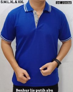 Kaos polos kerah polos pendek ukuran S.M.L.XL.XXL & XXXL