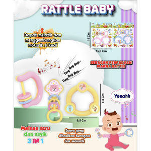 Mainan Edukasi Anak ISI 3 Pcs Ratle Bayi - Baby Rattle Set Pegangan Kerincingan Bayi Shake Rattle Baby