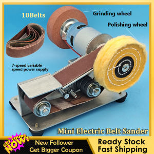 [10PCS Belt] Multifunctional Mini Electric Belt Sander Polishing Machine Woodworking Polishing Tool Grinding Machine DIY