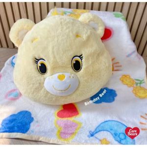 （🔥 พร้อมส่งจากไทย） หมอนผ้าห่มแคร์แบร์ หมอนผ้าห่มพกพาในรถ เดินทาง มี 5 สี: ชมพูเข้ม  ชมพูอ่อน ม่วง เหลือง ฟ้า