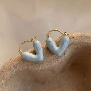 Anting Wanita Korea Love Hati Heart Retro Vintage Stud Earrings Giwang Fashion Aksesoris HS E46