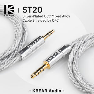 KBEAR ST20 4 Core Earbud Replace Wire Silver-Plated OCC Mixed Alloy Cable Shielded by OFC for Mirror KZ10 KS2