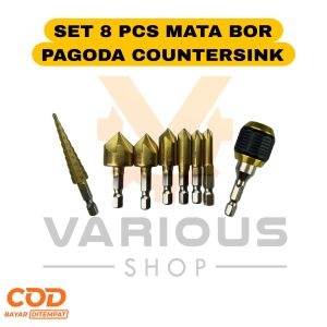 Mata Bor Pagoda Heksagonal Countersink ( Paket Set 8 Pcs )