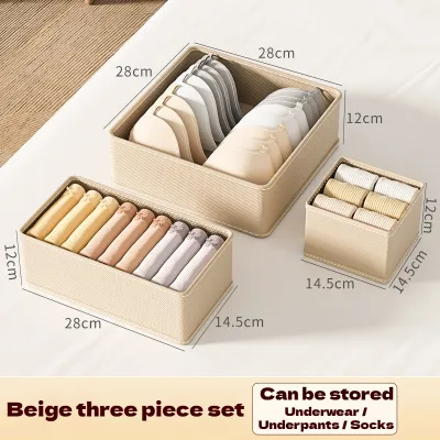 Soft Drawer Storage Box for Bra Socks Collapsible Cloth Organizer