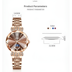 💕Hot Sale💕Ladies Steel Band Diamond Moonlight Watch/Hot Sale Diamond Ladies Small Seconds Watch/Light Luxury Niche Fashion Waterproof Quartz Watch