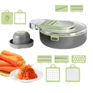 Multifunctional Vegetable Cutter 9 In 1 Stainless Steel Cutter Grater Handheld Veggie Slicer With Drainer Basket Kitchen gadgets