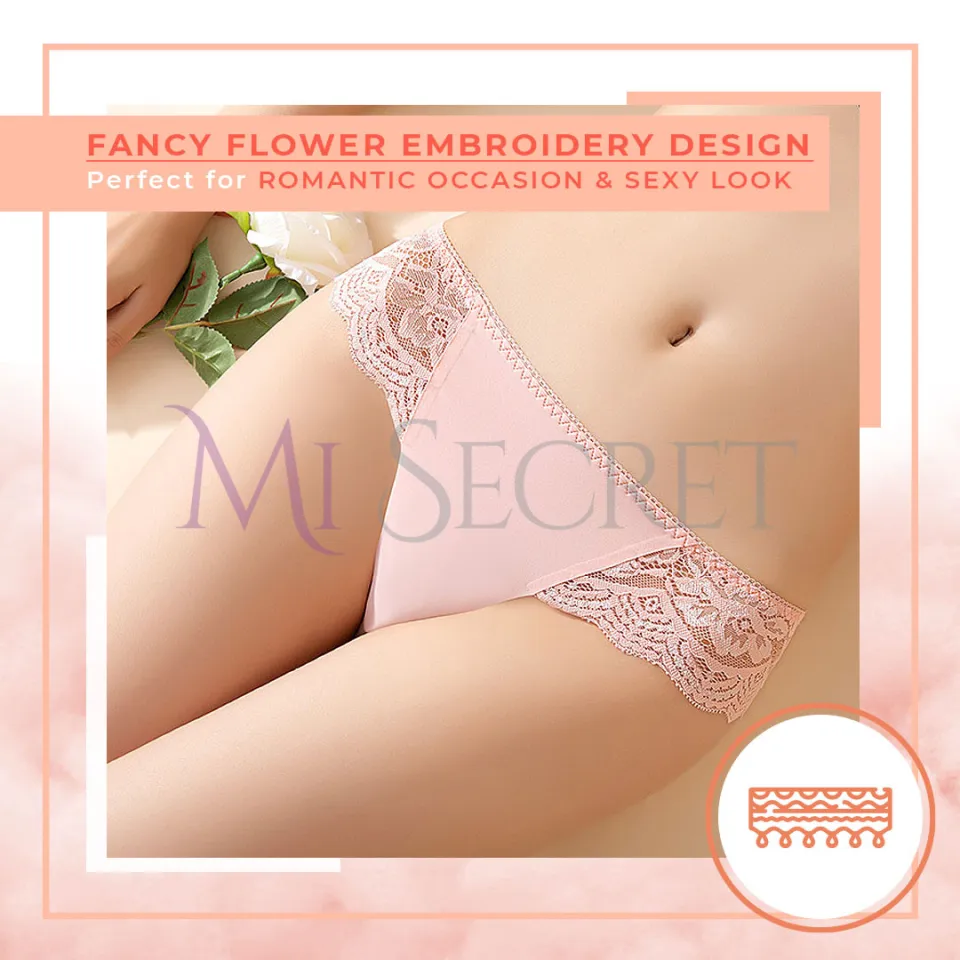 Mi Secret Europe Silk Fabric Sexy Panties Women Transparent Back Spender  Women Sexy Ice Silk Lace Underwear Women SD109