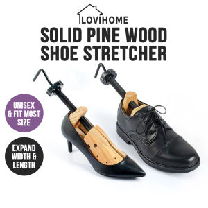 【SG/Ready Stock】Wooden Shoe Stretcher - Adjustable Shoes Expander & Shaper - Shoe Extender Unisex Women Men Made from Natural Pine Shoekeeper Shoe Tree For Sports Shoes Heels Sandal Slipper Sneakers Shoe Rack Accessories
