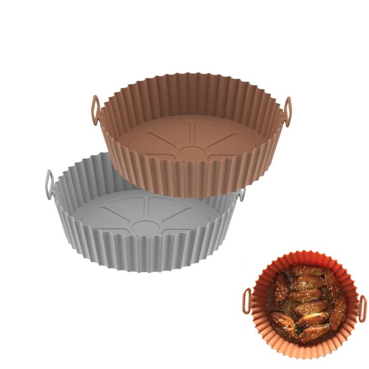 RL5LBR DIY High Temperature Baking Forms Round Bendable Silicone pad Air frying pan Baking Pan