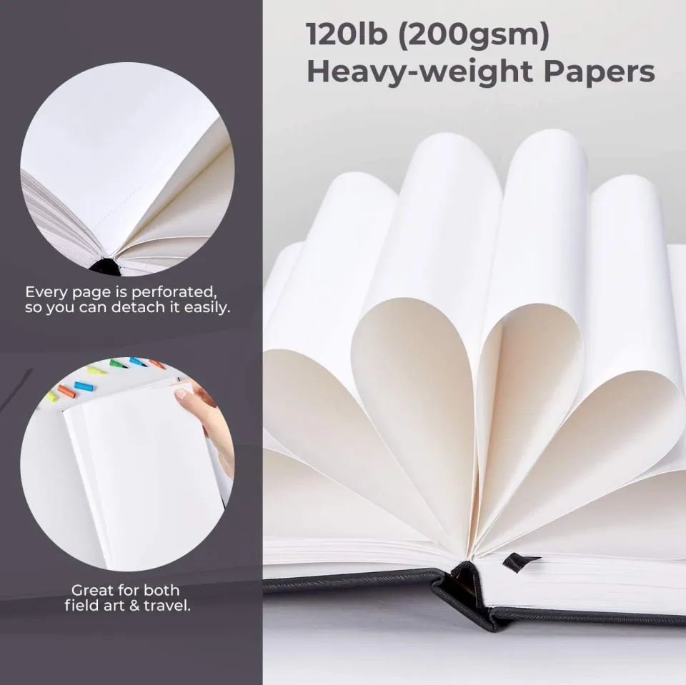 Ohuhu Marker Pads Art Sketchbook, Portable Square Size, 120 LB/200 GSM  Drawing Papers, 78 Sheets/156 Pages, Hardcover Sketch Book Painting Drawing 