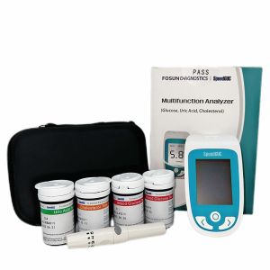 English precise blood sugar uric acid cholesterol analyzer home Zhongsheng Kang three-in-one uric acid detector is genuine