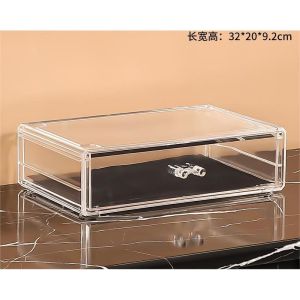 Shopcalssyshop Transparent Extra Big & thick stackable cosmetics storage box large capacity desktop drawer organizer