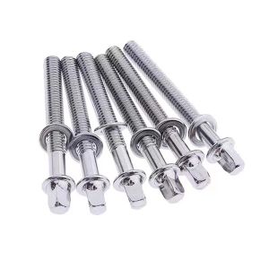 NOBLELUX 6Pcs M5 Drum Tension Rods with Washers Strong Drum Tight Screw Durable Metal Drum Lug Bolts for Jazz Drums Repair
